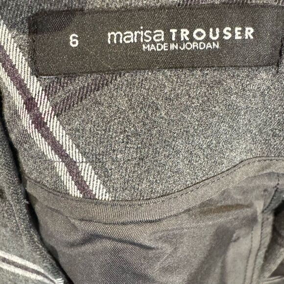 Loft Marisa gray white and purple plaid trouser pants size 6 - Picture 5 of 7